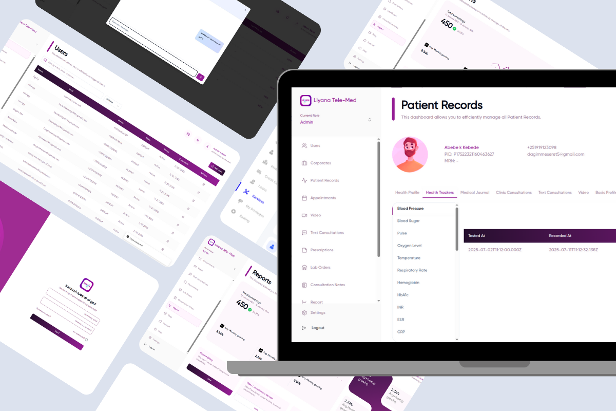 Liyana Telemedicine Dashboard and Mobile App preview